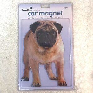 Paper House Pug Dog Car Magnet
